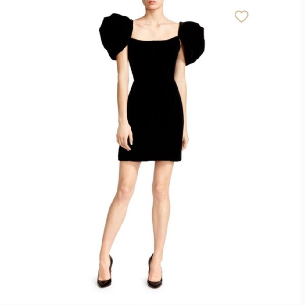 Elegant Black Puff Sleeve Dress